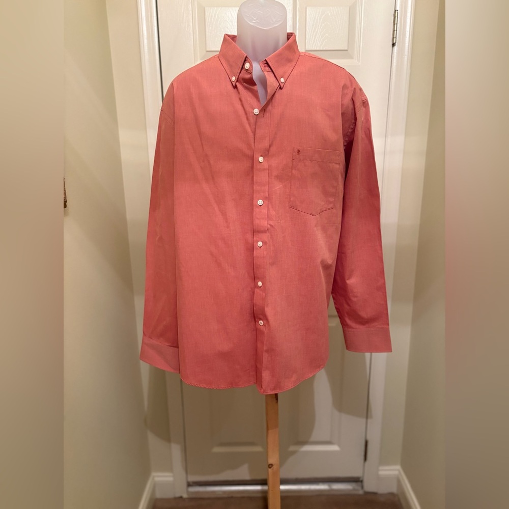 NWOT IZOD Men's (Prime Essential) Coral Button-Down Shirt, Size: XL